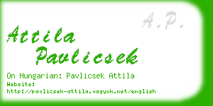 attila pavlicsek business card